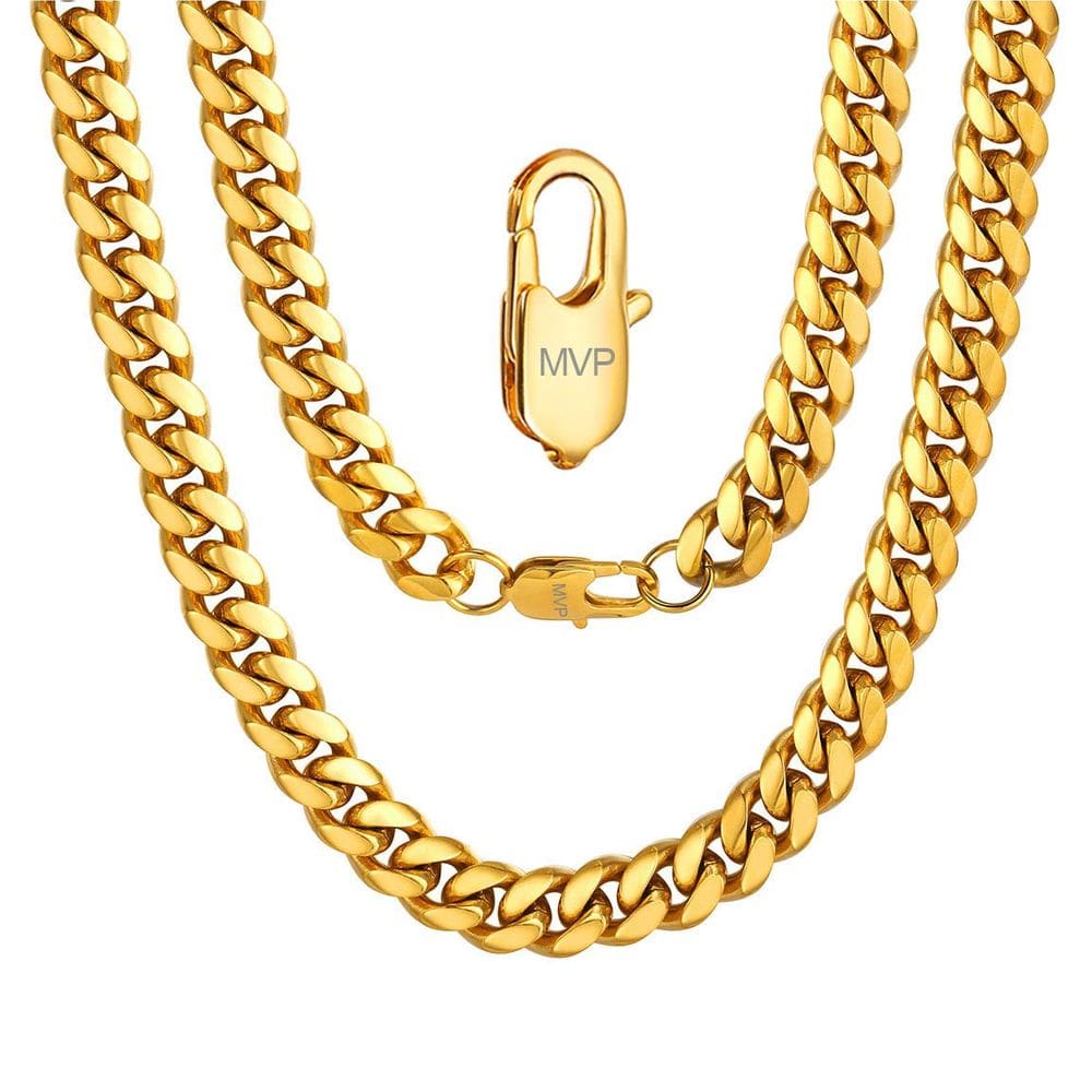 Colar ChainsPro Heavy Chains banhado a ouro para homens 66 cm 10 mm