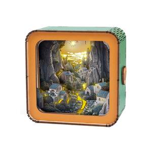 Quebra-cabeça de madeira 3D Night Light Wudhank Valley Village
