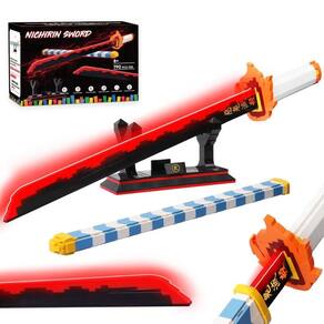 Conjunto de construção Jorumo Demon Slayer Rengoku Kyoujurou Sword 69cm
