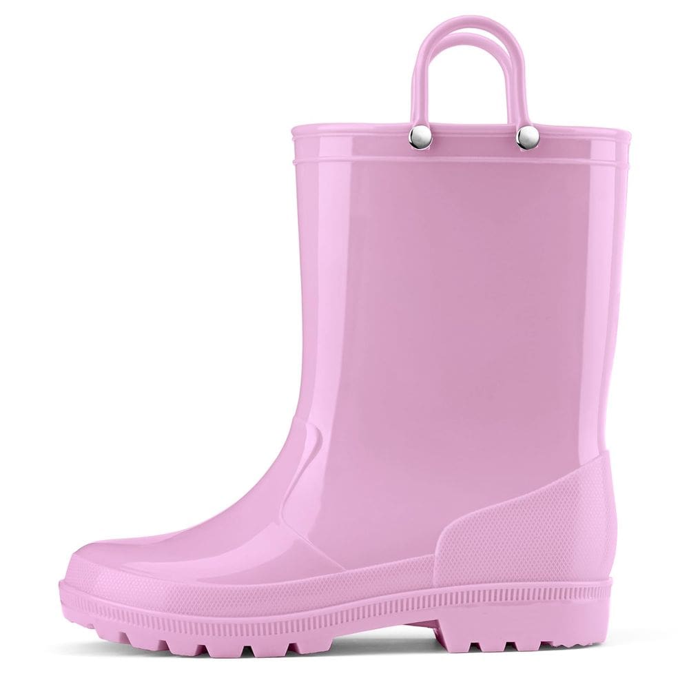 Botas de chuva HISEA Kids impermeáveis de borracha Easy-On, tamanho 10T, roxas