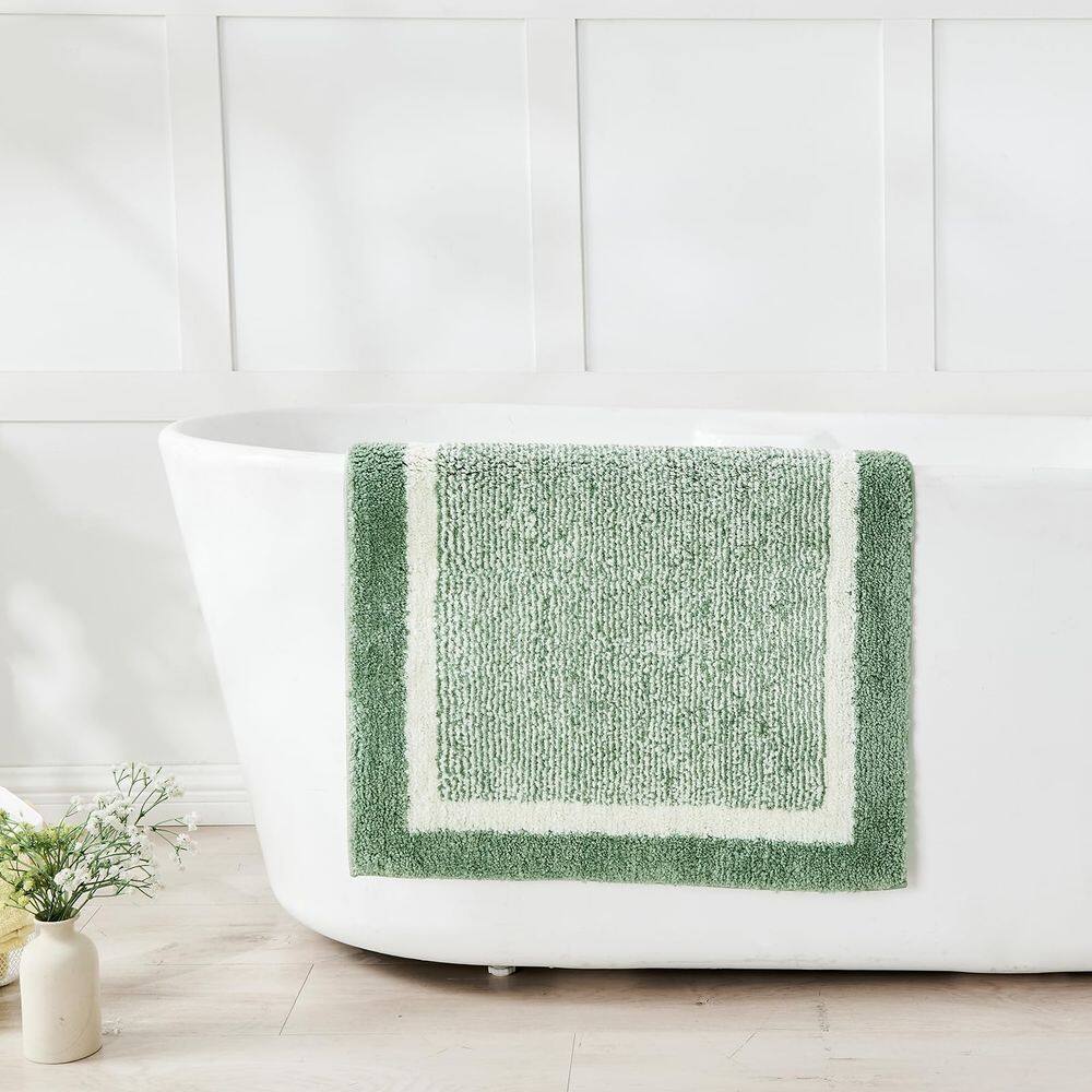 Tapete de banho CozeCube Non Slip Fluffy Shaggy Microfiber Sage Green