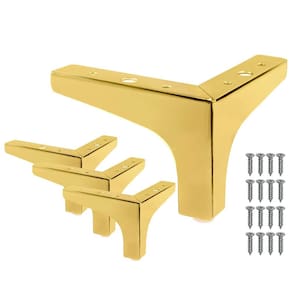 Pernas de móveis Seimneire Modern Style Metal 10 cm - Ouro 4 unidades