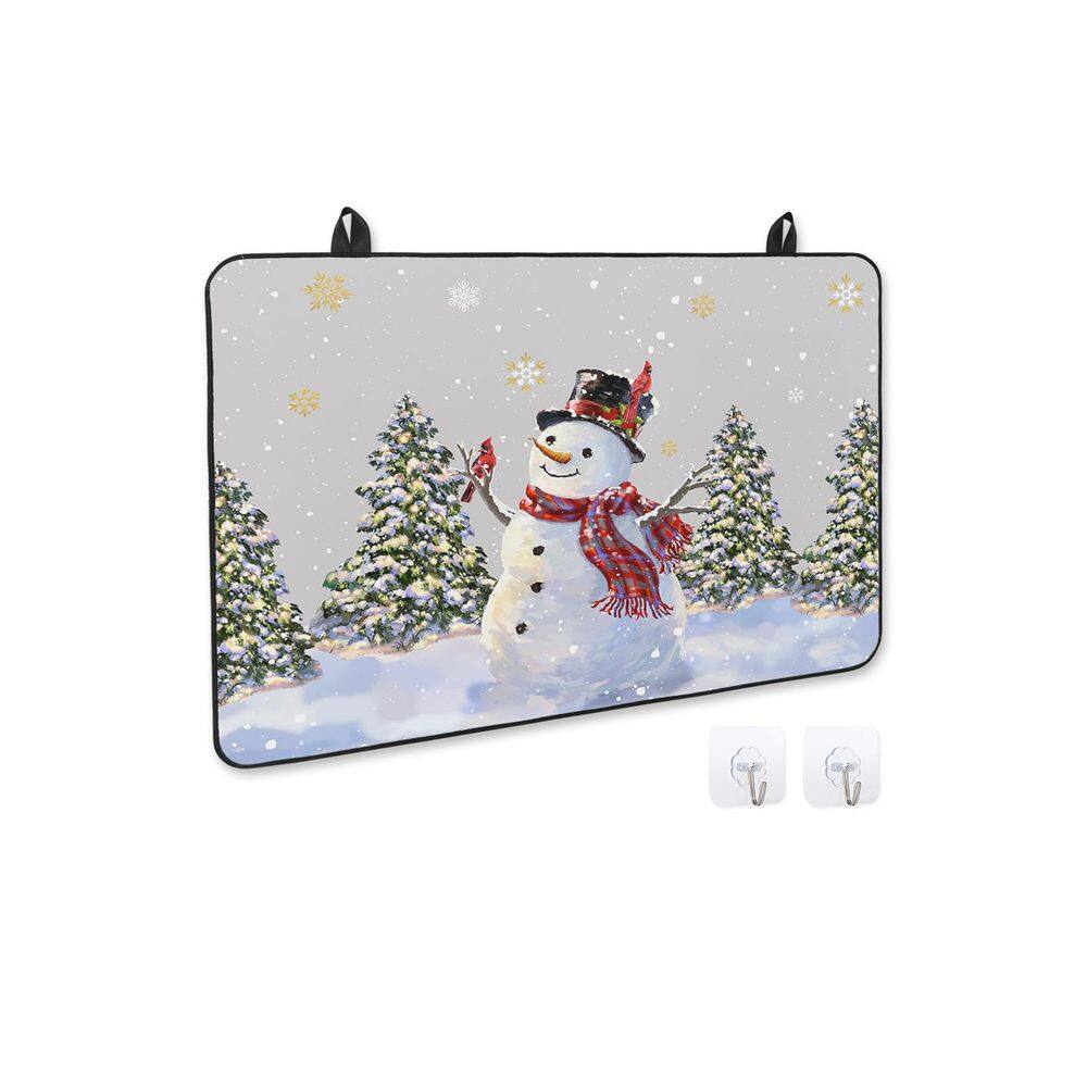 Tampa de fogão Prime Leader Christmas Snowman Xmas Tree Grey