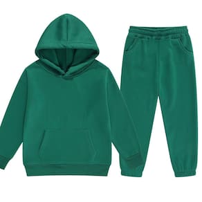 Conjunto de roupas DHSPKN Tracksuit, moletons para crianças, verdes, 150 cm