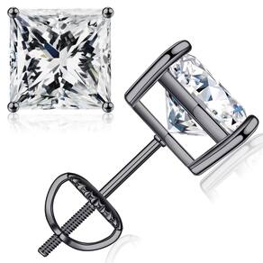 Brincos SMILEST Princess Moissanite, 0,8 quilates, cor D, VVS1