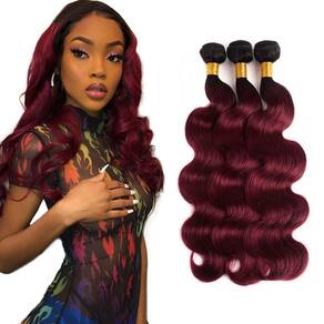 Pacotes de cabelo Raivide Burgundy Body Wave 1B99J 25-35cm