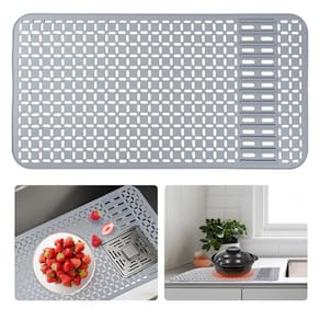 Tapete de pia Sentoda Silicone 72x38cm, cinza, Farmhouse, 1 unidade