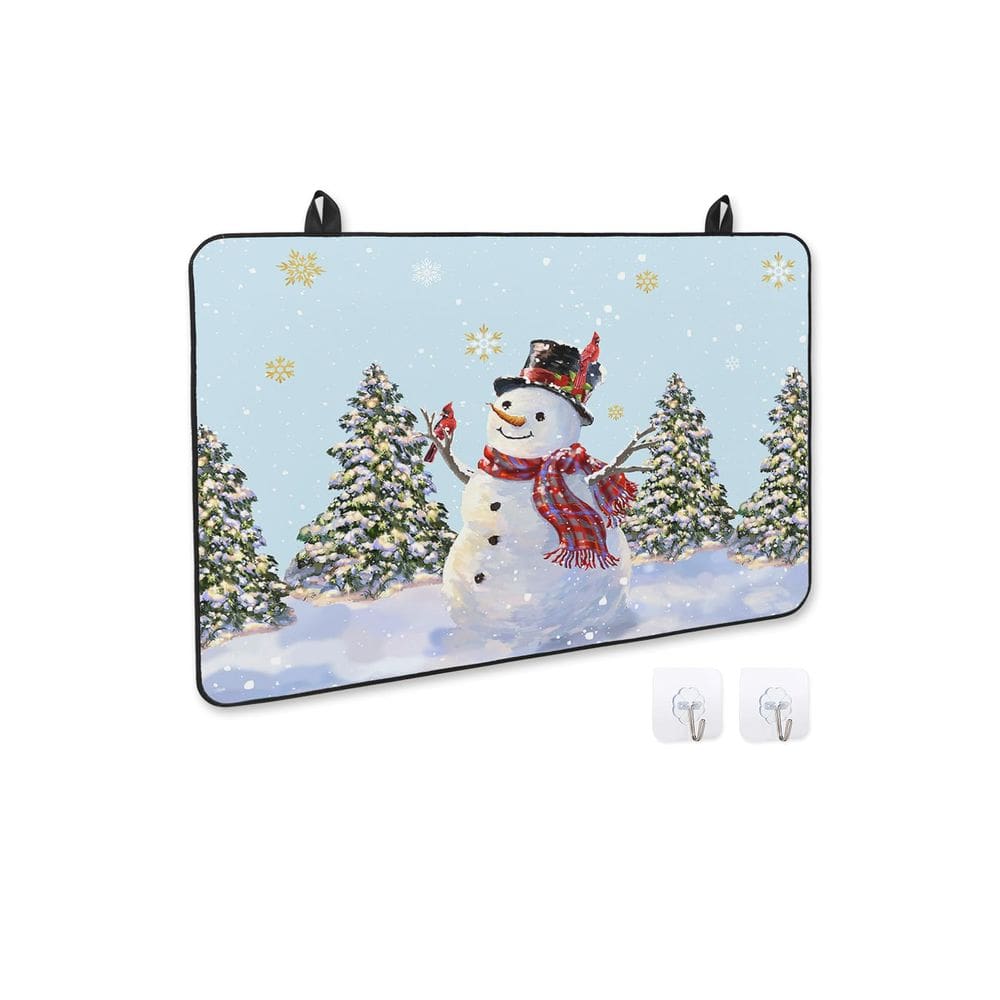Tampa de fogão Prime Leader Christmas Snowman Xmas Tree Blue