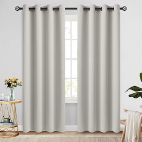 Cortinas COSVIYA Grommet Blackout Room Darkening Cream Beige 2,6 m