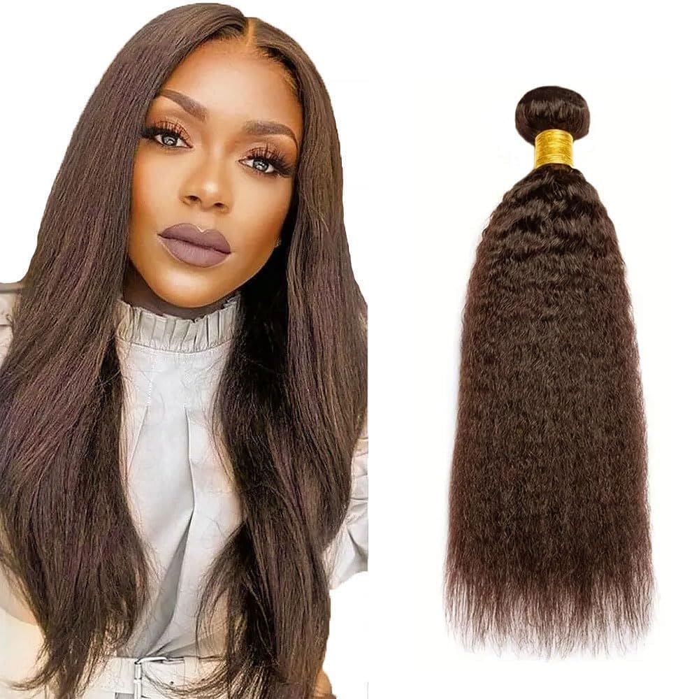 Pacotes de cabelo Raivide Yaki Straight Dark Brown #4 34"