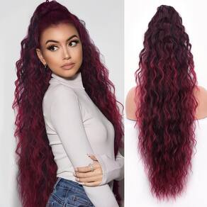 Extensão de rabo de cavalo ORSUNCER Claw, cabelo sintético encaracolado de 30 cm