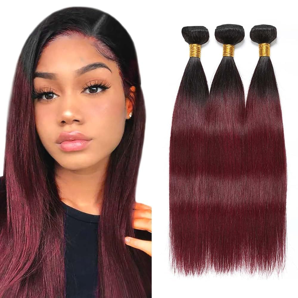 Pacotes de cabelo Biottihair Burgundy Straight 45-55cm 1B99J