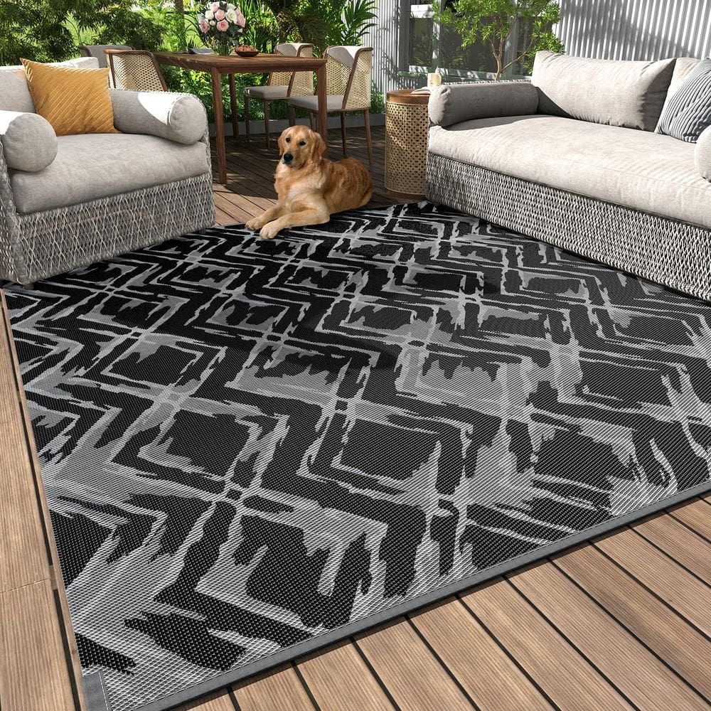Tapete de exterior MontVoo impermeável 150x210cm de plástico reversível