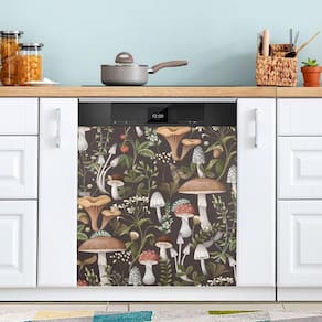Tampa magnética para lava-louças Sletend Mushroom Herb 23x26 polegadas