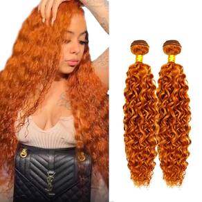 #350 Pacotes de cabelo humano Orange Water Wave HertFeu 30 cm 32 cm