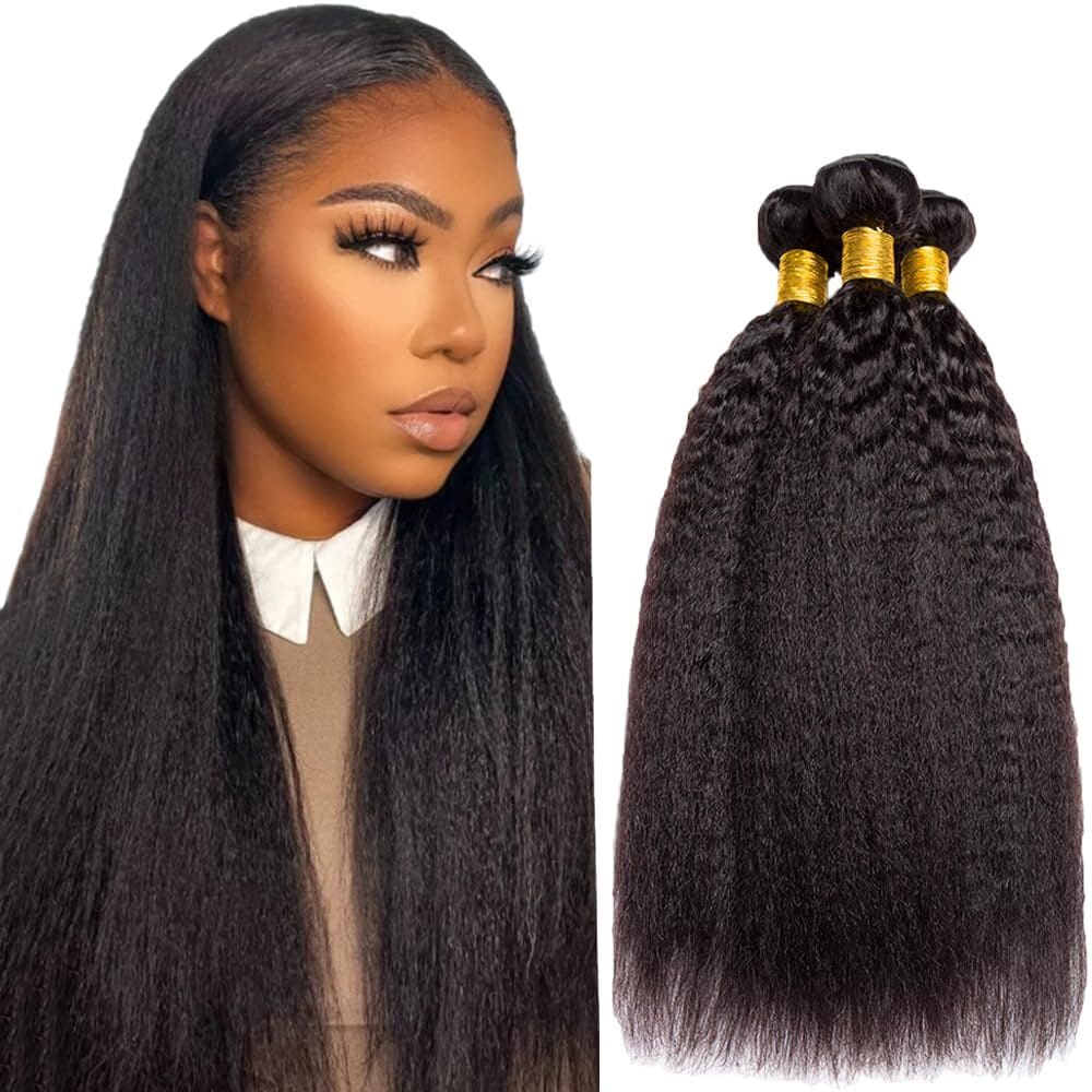 Pacotes de cabelo YOUNGHANN Kinky Straight Brazilian Virgin 3x35cm