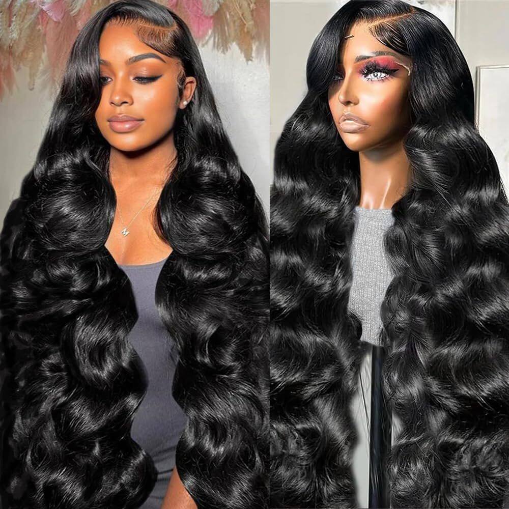Perucas frontais de renda YUNXING Body Wave 22" Cabelo humano com 200% de densidade