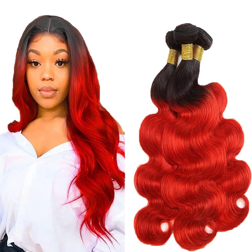 Pacotes de cabelo Raivide Ombre Red Body Wave 30cm 35cm 40cm