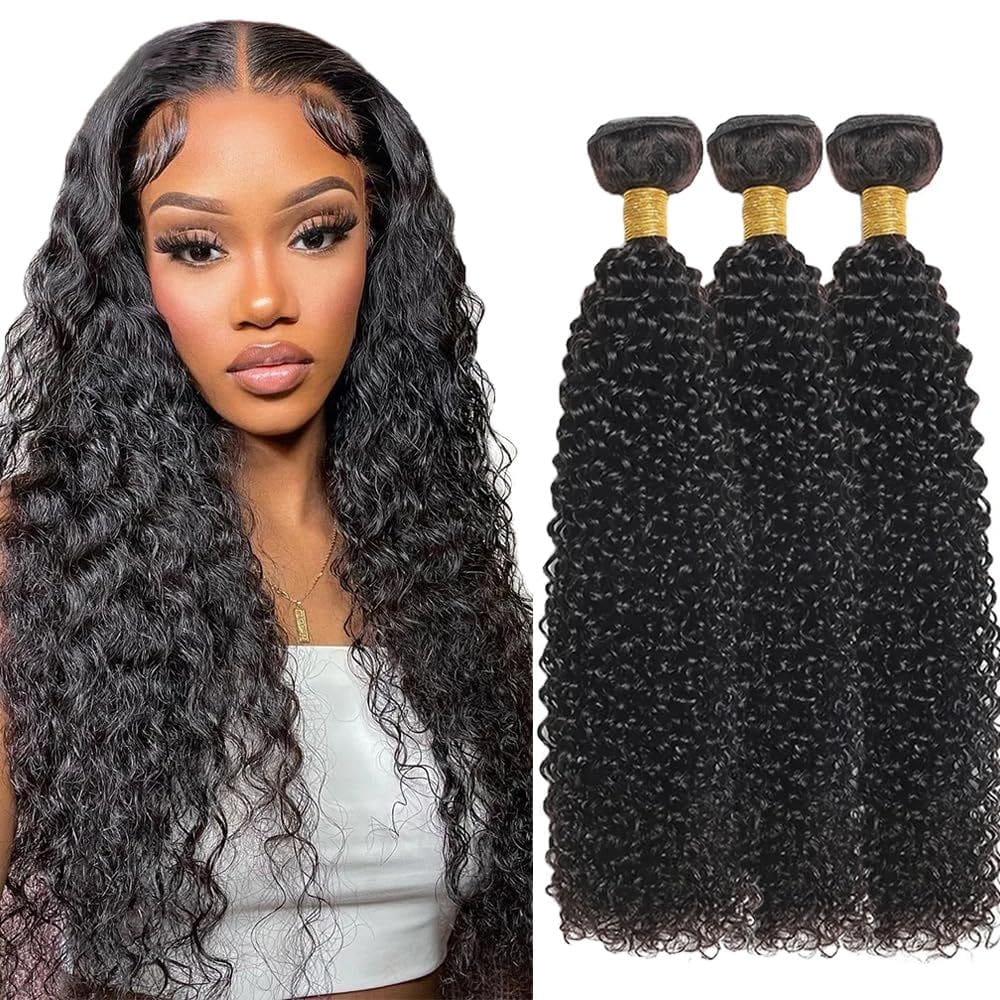 Pacotes de cabelo YOUNGHANN Kinky Curly Brazilian Virgin 8A 22-26 polegadas