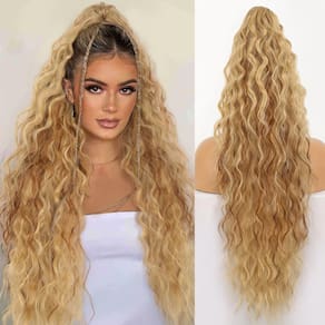 Extensão de rabo de cavalo ORSUNCER Claw, cabelo sintético encaracolado de 30 cm