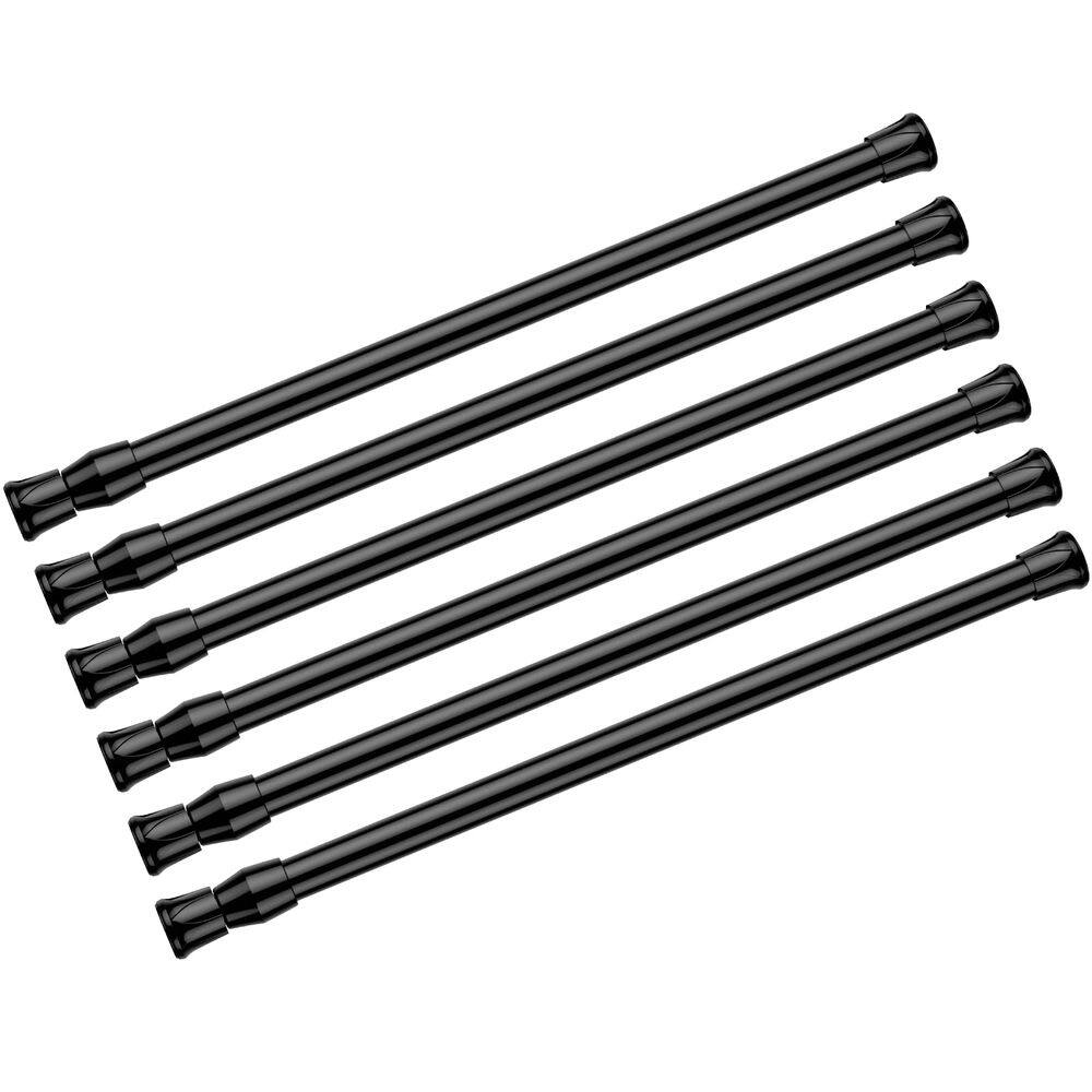 Vareta de cortina de tensão AIZESI Spring Tension 30-50 cm preta 6 unidades