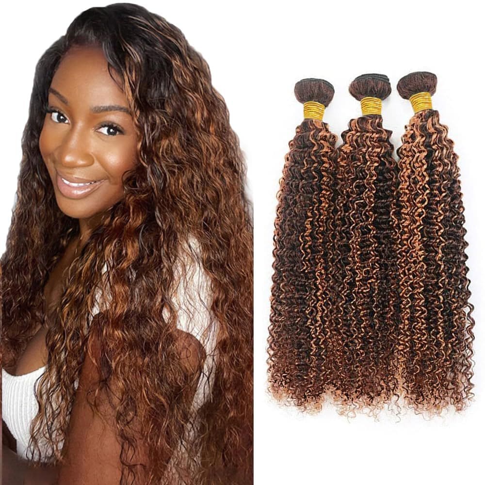 Pacotes de cabelo Freiuoke Kinky Curly Brazilian Virgin 45-50cm