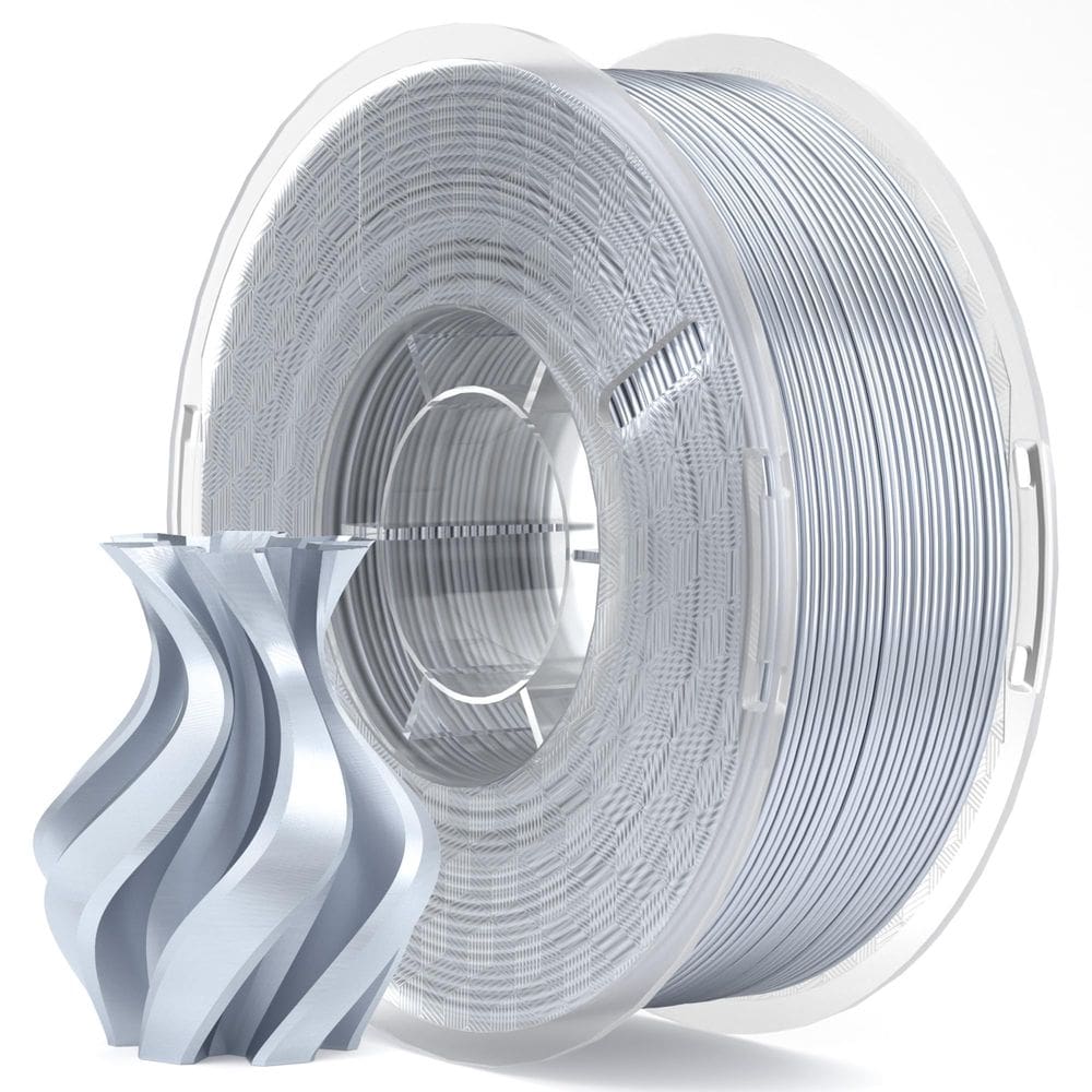 Filamento de impressora 3D ELEGOO Silk PLA 1,75 mm prata cinza 1 kg