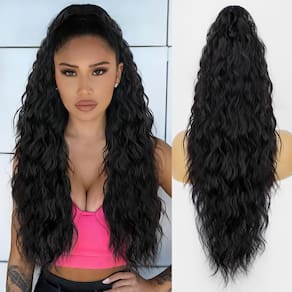 Extensão de rabo de cavalo ORSUNCER Claw, cabelo sintético encaracolado de 30 cm
