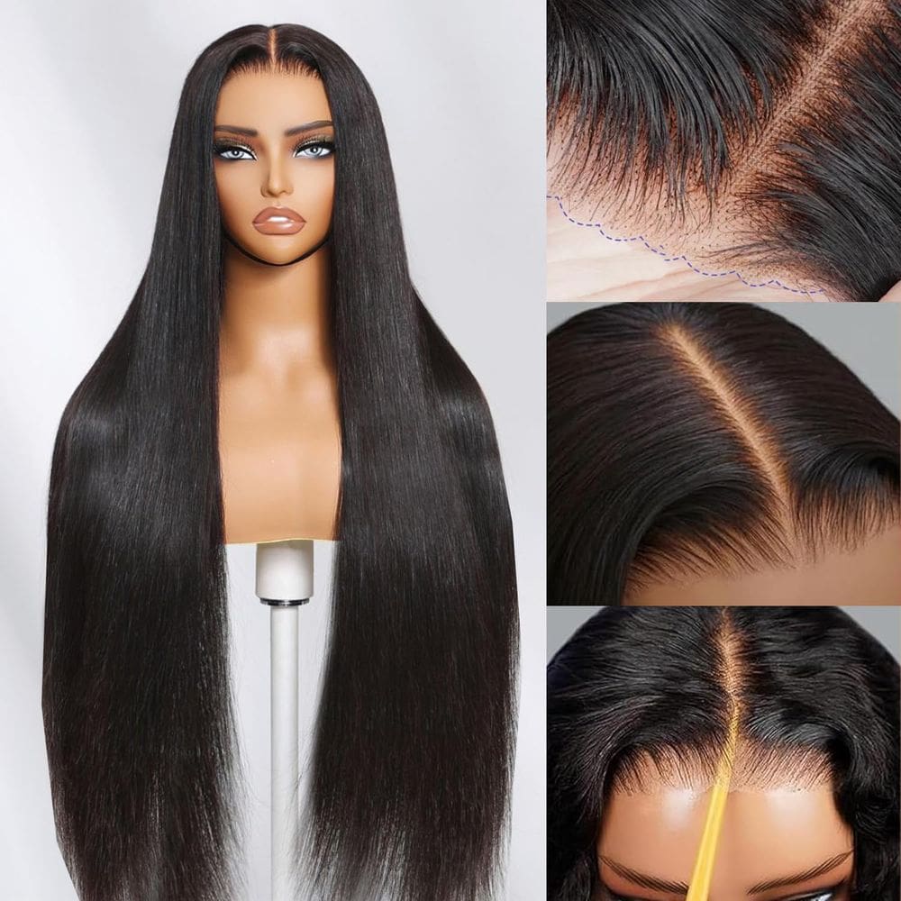 Peruca EARLR Wear and Go, sem cola, 26", renda HD, cabelo humano