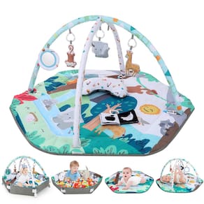 Tapete de ginástica Baby Play Lilian & Gema com 6 brinquedos sensoriais de 0 a 18 meses
