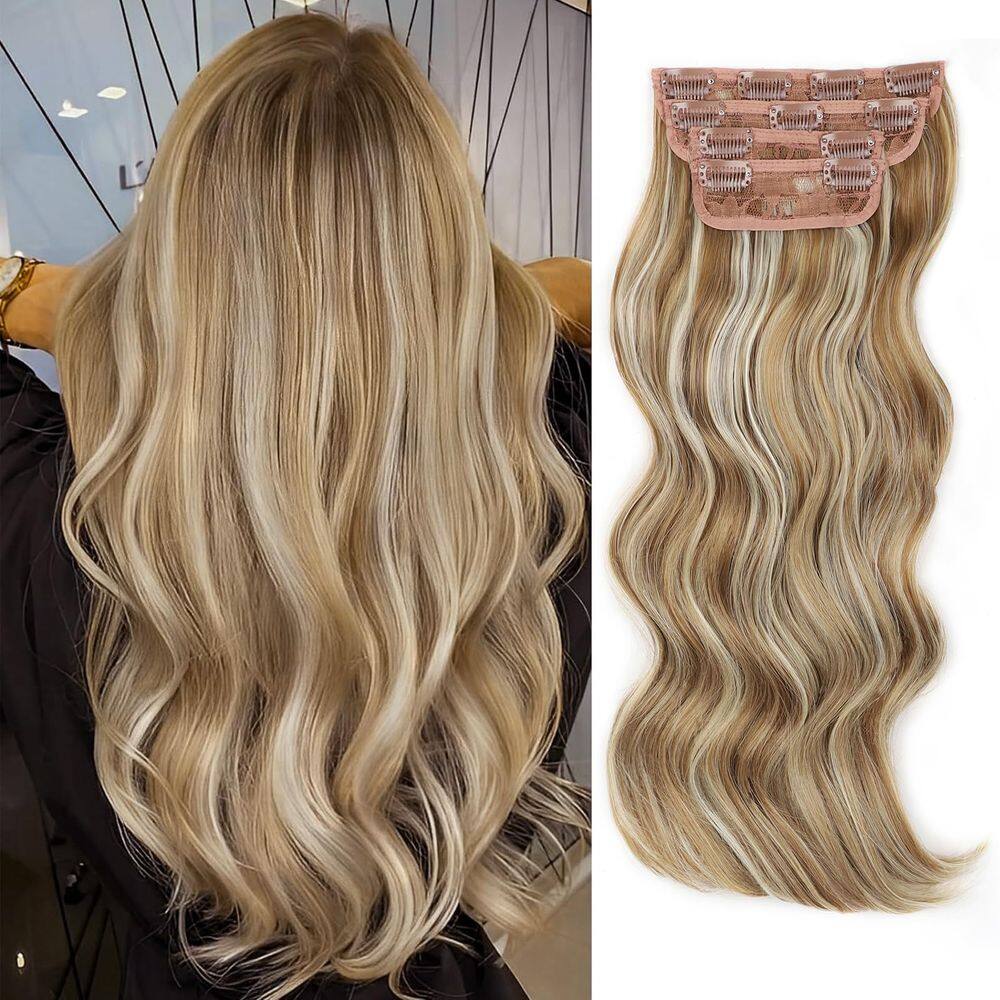 Extensões de cabelo Clip in Vigorous Blonde Platinum 50 cm, 4 unidades