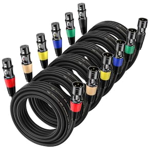 Cabo XLR EBXYA, pacote com 6, 20 pés, macho para fêmea, para microfones