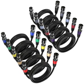 Cabos XLR EBXYA, pacote de 6 pés e 10 - microfone de 3 pinos macho para fêmea