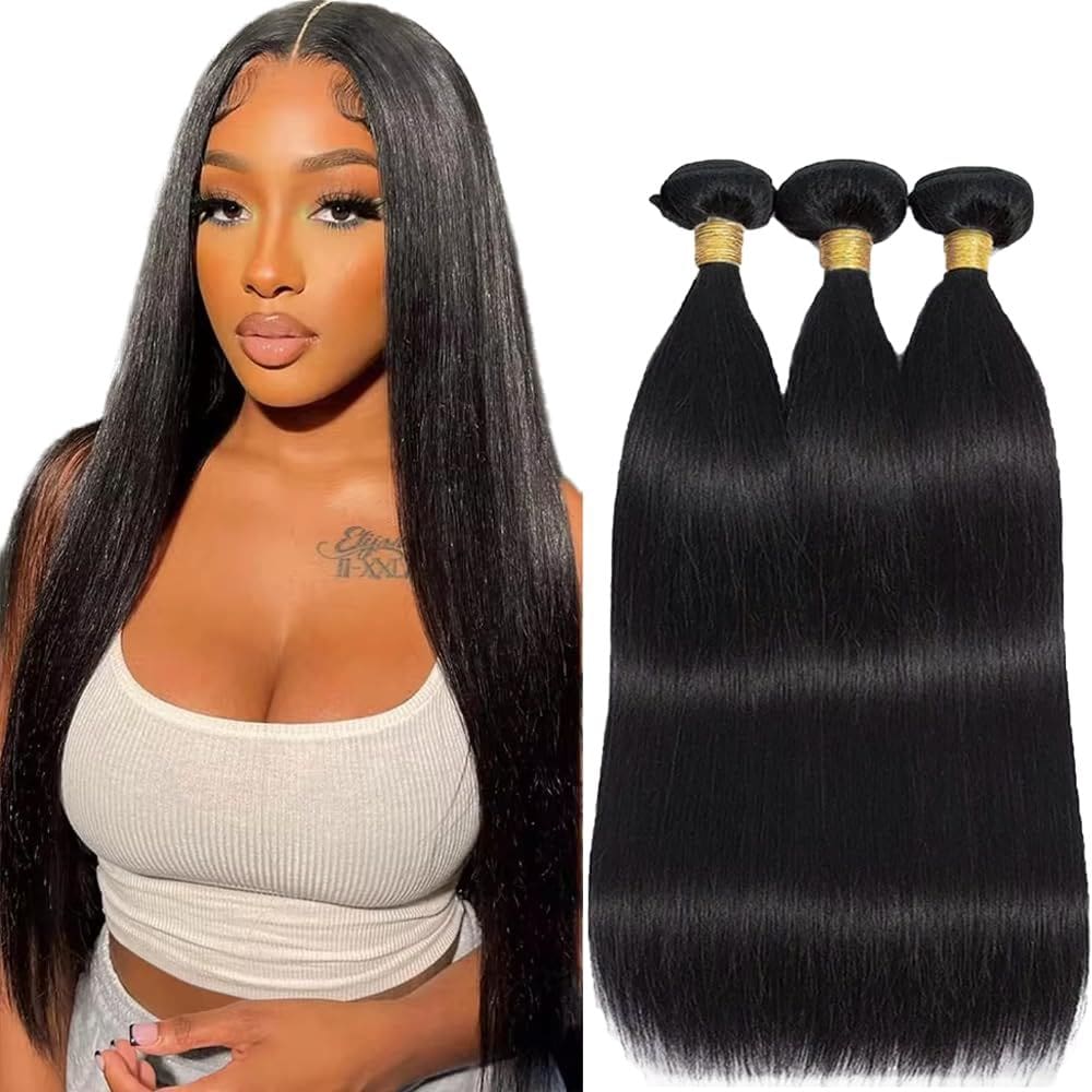 Pacotes de cabelo YOUNGHANN Brazilian Straight 3 pacotes 45cm