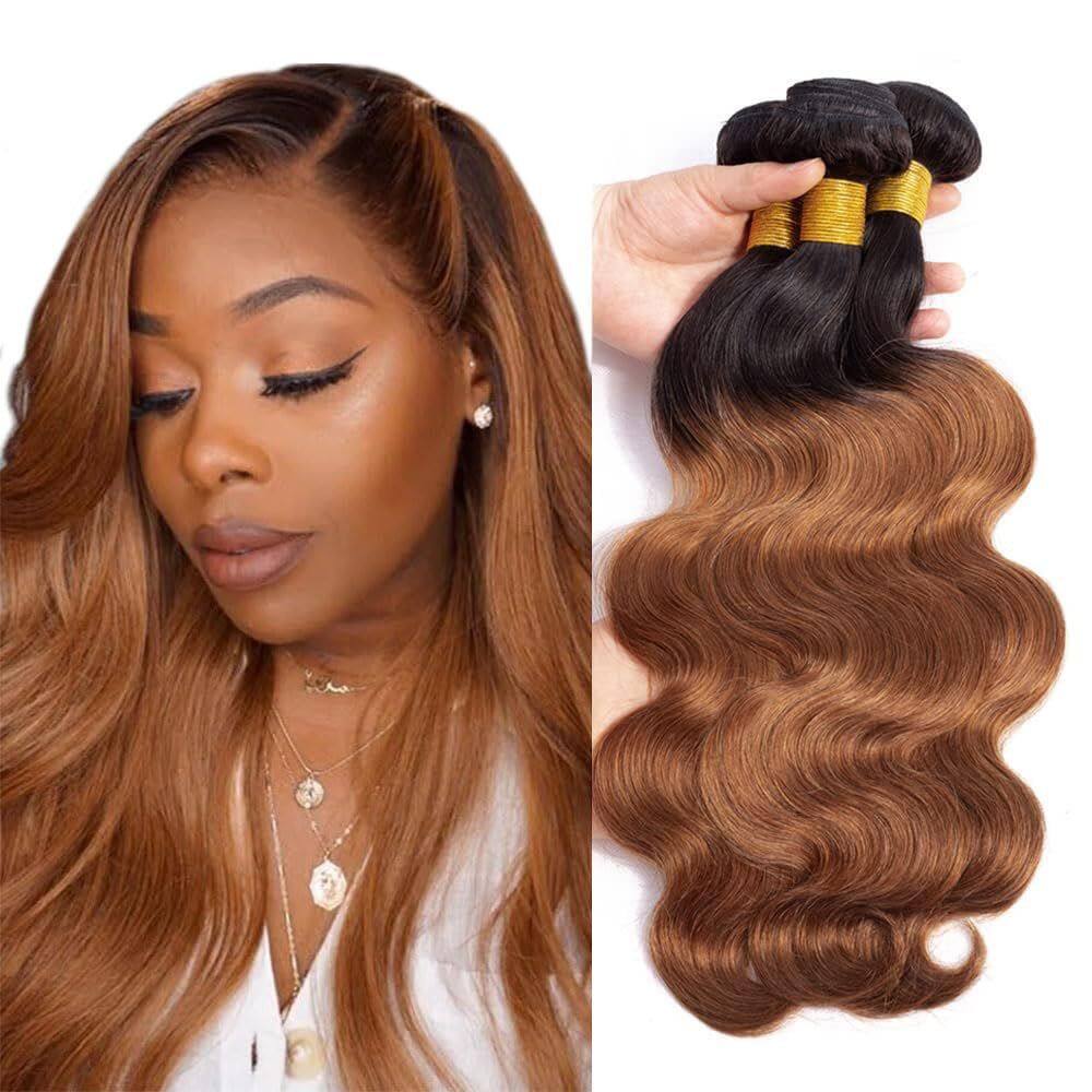 Pacotes de cabelo Biottihair Brown Body Wave 30cm 35cm 40cm 1B/30