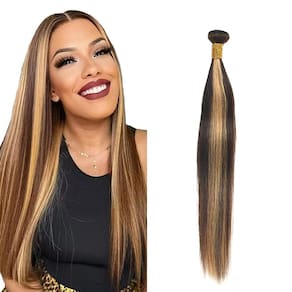 Pacote de cabelo Freiuoke P4/27 Cabelo humano virgem brasileiro 66cm