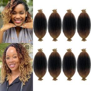 Extensões de cabelo Sunsmilely Twisted Up Springy Afro Twist