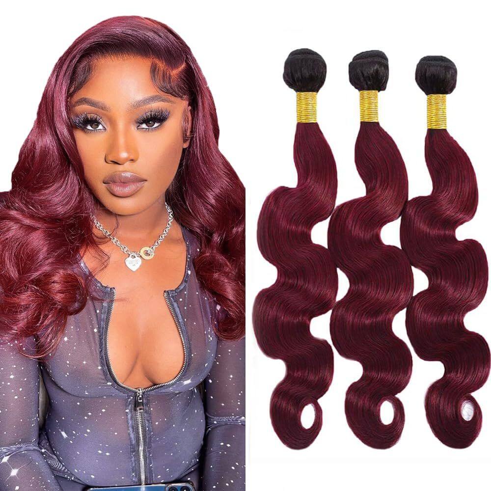 Pacotes de cabelo Biottihair Burgundy Body Wave 40 45 50cm