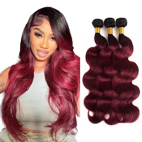 Pacotes de cabelo Raivide 1B99J Burgundy Body Wave 55cm