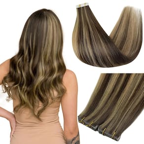 Fita adesiva em extensões de cabelo Full Shine Virgin Human Hair 22cm