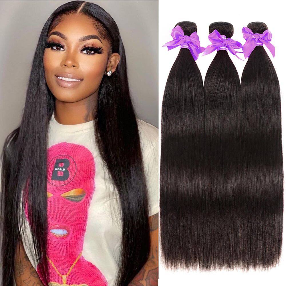 Pacotes de cabelo Tandovee Straight 10A Brazilian 3x60cm 100% virgem