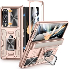 Capa VEGO para Samsung Galaxy Z Fold 4 com capa de câmera deslizante rosa