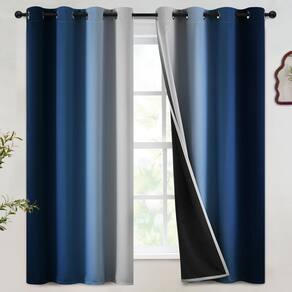 Cortinas SimpleHome Blue Ombre 100% Blackout 160x160cm 2 painéis