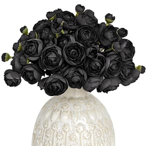 Flor artificial Letjolt Ranunculus Black Silk x18