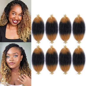 Spring Twist Hair Yufeihe de 16 polegadas, 8 pacotes sintéticos