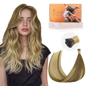 Extensões de cabelo DOORES Itip 18 polegadas 50g/50 castanho médio/loiro sujo