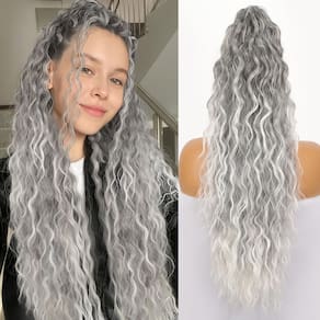 Extensão de rabo de cavalo ORSUNCER Claw, cabelo sintético encaracolado de 30 cm