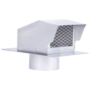 Tampa de ventilação de telhado LTSEAME em aço inoxidável de 10 cm com amortecedor prateado