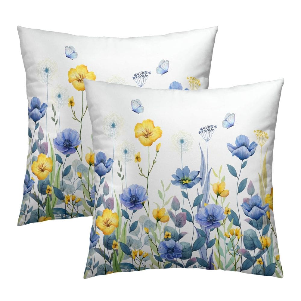 Conjunto de capa de almofada Imiss Blue Yellow Floral 50x50cm x2