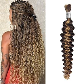 Cabelo humano a granel para trançar Ocahsm Deep Wave de 24 polegadas